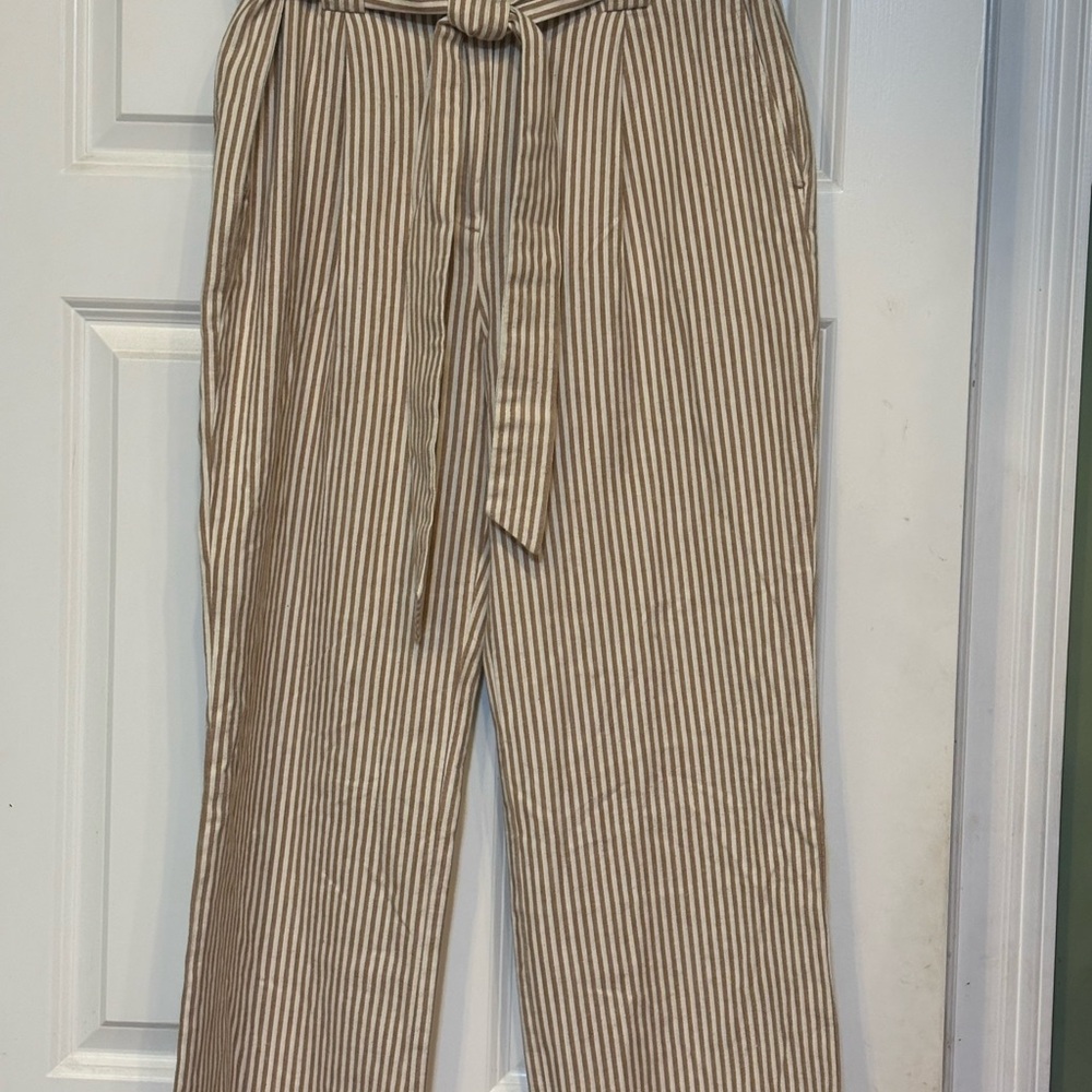 Spartina 449 Tan Wide Leg Pants with Drawstring Waist